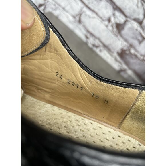 Johnston & Murphy Black Leather Square Toe  Italy Dress Shoes Men Sz 10M US/43EU - Picture 12 of 16